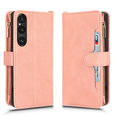 Handytasche Stand Schutzhülle Flip Leder Hülle BY2 für Sony Xperia 1 V Rosegold