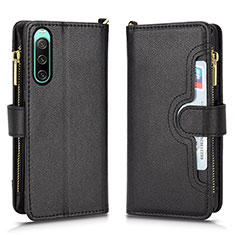 Handytasche Stand Schutzhülle Flip Leder Hülle BY2 für Sony Xperia 10 IV SO-52C Schwarz