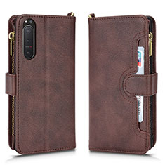 Handytasche Stand Schutzhülle Flip Leder Hülle BY2 für Sony Xperia 5 II Braun