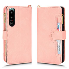 Handytasche Stand Schutzhülle Flip Leder Hülle BY2 für Sony Xperia 5 III Rosegold