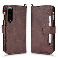 Handytasche Stand Schutzhülle Flip Leder Hülle BY2 für Sony Xperia 5 III SO-53B Braun