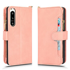 Handytasche Stand Schutzhülle Flip Leder Hülle BY2 für Sony Xperia 5 IV Rosegold