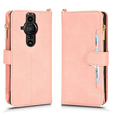 Handytasche Stand Schutzhülle Flip Leder Hülle BY2 für Sony Xperia PRO-I Rosegold