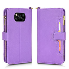 Handytasche Stand Schutzhülle Flip Leder Hülle BY2 für Xiaomi Poco X3 Pro Violett