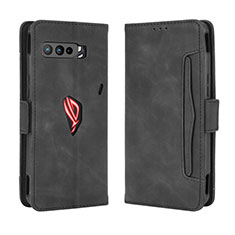 Handytasche Stand Schutzhülle Flip Leder Hülle BY3 für Asus ROG Phone 3 Strix ZS661KS Schwarz