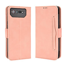 Handytasche Stand Schutzhülle Flip Leder Hülle BY3 für Asus ROG Phone 6 Pro Rosa