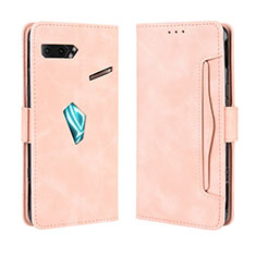 Handytasche Stand Schutzhülle Flip Leder Hülle BY3 für Asus ROG Phone II ZS660KL Rosa