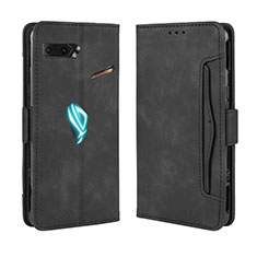 Handytasche Stand Schutzhülle Flip Leder Hülle BY3 für Asus ROG Phone II ZS660KL Schwarz