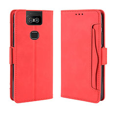 Handytasche Stand Schutzhülle Flip Leder Hülle BY3 für Asus Zenfone 6 ZS630KL Rot