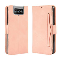 Handytasche Stand Schutzhülle Flip Leder Hülle BY3 für Asus Zenfone 7 Pro ZS671KS Rosa