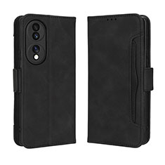 Handytasche Stand Schutzhülle Flip Leder Hülle BY3 für Huawei Honor 70 5G Schwarz