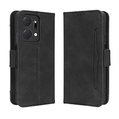 Handytasche Stand Schutzhülle Flip Leder Hülle BY3 für Huawei Honor X7a Schwarz