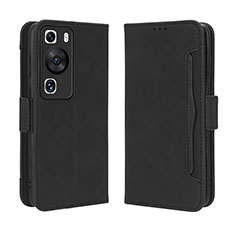 Handytasche Stand Schutzhülle Flip Leder Hülle BY3 für Huawei P60 Pro Schwarz