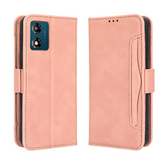 Handytasche Stand Schutzhülle Flip Leder Hülle BY3 für Motorola Moto E13 Rosa