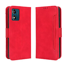 Handytasche Stand Schutzhülle Flip Leder Hülle BY3 für Motorola Moto E13 Rot