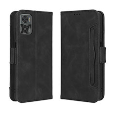 Handytasche Stand Schutzhülle Flip Leder Hülle BY3 für Motorola Moto E22i Schwarz