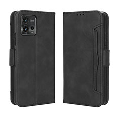 Handytasche Stand Schutzhülle Flip Leder Hülle BY3 für Motorola Moto G72 Schwarz