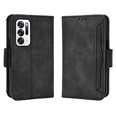 Handytasche Stand Schutzhülle Flip Leder Hülle BY3 für Oppo Find N 5G Schwarz