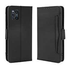 Handytasche Stand Schutzhülle Flip Leder Hülle BY3 für Oppo Find X3 5G Schwarz