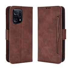 Handytasche Stand Schutzhülle Flip Leder Hülle BY3 für Oppo Find X5 5G Braun