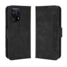 Handytasche Stand Schutzhülle Flip Leder Hülle BY3 für Oppo Find X5 5G Schwarz