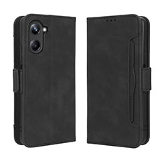 Handytasche Stand Schutzhülle Flip Leder Hülle BY3 für Realme 10 Pro 5G Schwarz