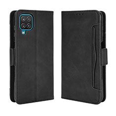 Handytasche Stand Schutzhülle Flip Leder Hülle BY3 für Samsung Galaxy A12 Nacho Schwarz