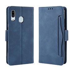 Handytasche Stand Schutzhülle Flip Leder Hülle BY3 für Samsung Galaxy A20e Blau