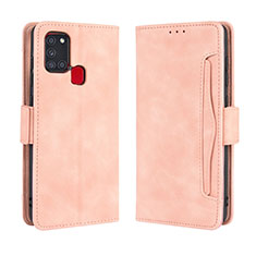 Handytasche Stand Schutzhülle Flip Leder Hülle BY3 für Samsung Galaxy A21s Rosa