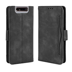 Handytasche Stand Schutzhülle Flip Leder Hülle BY3 für Samsung Galaxy A80 Schwarz