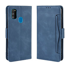 Handytasche Stand Schutzhülle Flip Leder Hülle BY3 für Samsung Galaxy M30s Blau