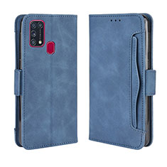 Handytasche Stand Schutzhülle Flip Leder Hülle BY3 für Samsung Galaxy M31 Blau