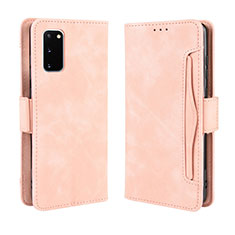 Handytasche Stand Schutzhülle Flip Leder Hülle BY3 für Samsung Galaxy S20 Rosa