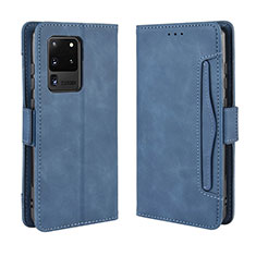 Handytasche Stand Schutzhülle Flip Leder Hülle BY3 für Samsung Galaxy S20 Ultra Blau