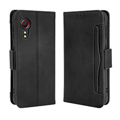 Handytasche Stand Schutzhülle Flip Leder Hülle BY3 für Samsung Galaxy XCover 5 SM-G525F Schwarz