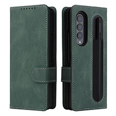 Handytasche Stand Schutzhülle Flip Leder Hülle BY3 für Samsung Galaxy Z Fold3 5G Grün