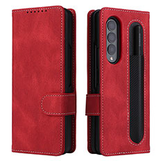 Handytasche Stand Schutzhülle Flip Leder Hülle BY3 für Samsung Galaxy Z Fold4 5G Rot