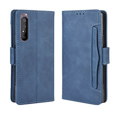 Handytasche Stand Schutzhülle Flip Leder Hülle BY3 für Sony Xperia 1 II Blau