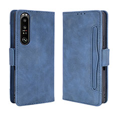 Handytasche Stand Schutzhülle Flip Leder Hülle BY3 für Sony Xperia 1 III Blau