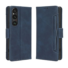 Handytasche Stand Schutzhülle Flip Leder Hülle BY3 für Sony Xperia 1 V Blau