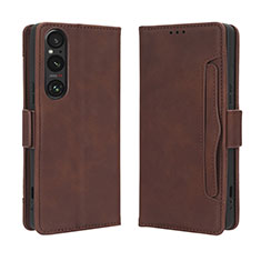 Handytasche Stand Schutzhülle Flip Leder Hülle BY3 für Sony Xperia 1 V Braun