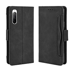 Handytasche Stand Schutzhülle Flip Leder Hülle BY3 für Sony Xperia 10 II Schwarz