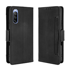 Handytasche Stand Schutzhülle Flip Leder Hülle BY3 für Sony Xperia 10 III SOG04 Schwarz