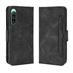 Handytasche Stand Schutzhülle Flip Leder Hülle BY3 für Sony Xperia 10 IV SO-52C Schwarz