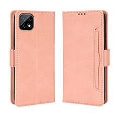 Handytasche Stand Schutzhülle Flip Leder Hülle BY3 für Wiko T3 Rosa