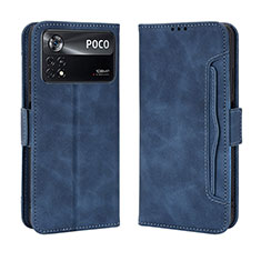 Handytasche Stand Schutzhülle Flip Leder Hülle BY3 für Xiaomi Poco M4 Pro 4G Blau