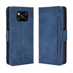 Handytasche Stand Schutzhülle Flip Leder Hülle BY3 für Xiaomi Poco X3 NFC Blau