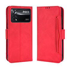 Handytasche Stand Schutzhülle Flip Leder Hülle BY3 für Xiaomi Poco X4 Pro 5G Rot