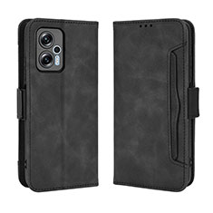 Handytasche Stand Schutzhülle Flip Leder Hülle BY3 für Xiaomi Redmi Note 11T Pro+ Plus 5G Schwarz