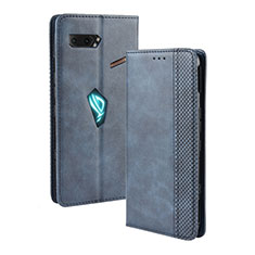 Handytasche Stand Schutzhülle Flip Leder Hülle BY4 für Asus ROG Phone II ZS660KL Blau